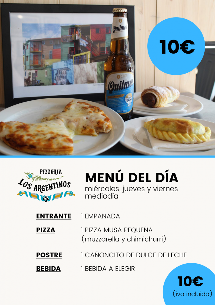 Menu del dia pizzeria los argentinos 2021